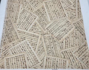 Music Sheets Fabric 100% Cotton Robert Kaufman Library of Rarities #19902 57x48