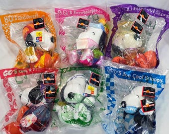 Peanuts 50th Anniversary McDonald's Snoopy 7" Plush - Complete Set of 6 - from Malaysia 2000