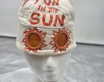 Vintage Child's Fun in the Sun Mid Century Novelty Goggles Hat Retro Nursery Display