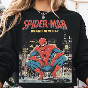 Spiderman Brand New Day Shirt PNG, Front And Back Png, Retro Marvel Studios Comic Sublimation Design, Superhero New York City Clipart DFT