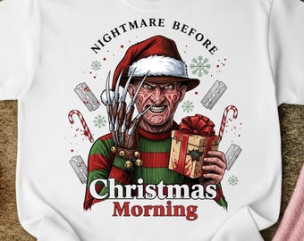 Horror Christmas PNG, Christmas Sublimation Design, Horror Movie Character Freddy PNG, Trendy Christmas Png, Merry Christmas Png,Horror Png