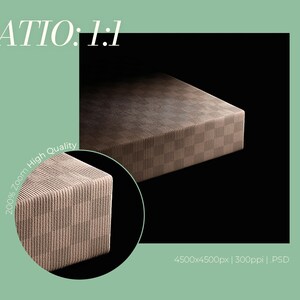 Maqueta de lienzo premium con primer plano y textura realista, escala 1:1, estilo minimalista para interiores, alta calidad, archivo PSD para arte mural, plantilla de Photoshop Photopea. imagen 2