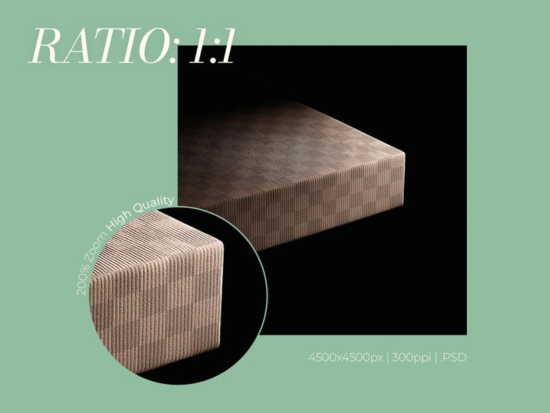Maqueta de lienzo premium con primer plano y textura realista, escala 1:1, estilo minimalista para interiores, alta calidad, archivo PSD para arte mural, plantilla de Photoshop Photopea. imagen 2
