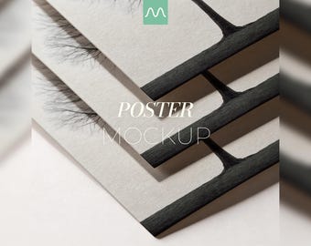 Conjunto de 3 maquetas de póster en primer plano / Paquete de tres galerías, textura realista, plantilla PSD para arte mural