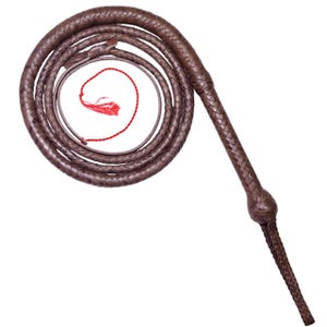 Handmade Bull Whip 4ft to 16ft Premium Cowhide Leather 16 Plait Braided Overlay Heavy Duty Equestrian Whip with Leather Belly & Bolster
