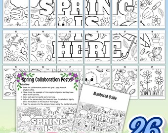 Afiche de colaboración de primavera / Actividad para el tablón de anuncios del aula (PDF imprimible)