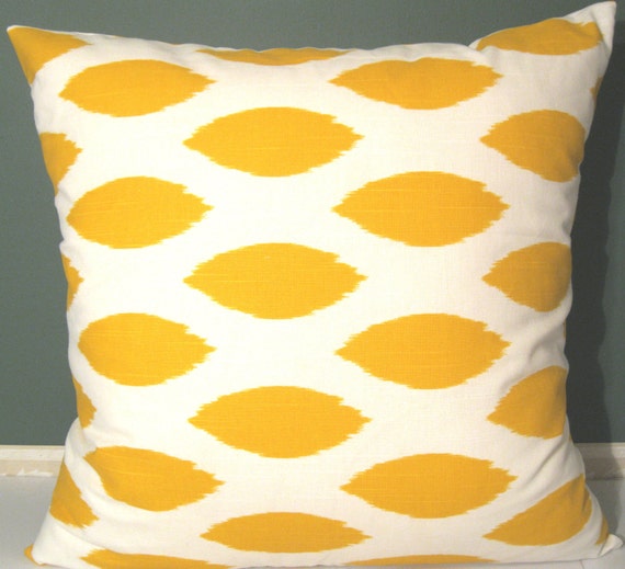 Items similar to Yellow white pillow cover 22 X 22 on Etsy