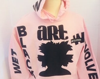 pink black appliquéd and embroidered sweatshirt  hoodie  camouflage free mask