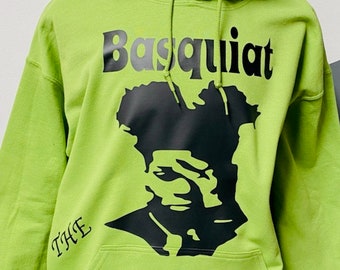 basquiat hoodie sweatshirt green black fleece artist  XL