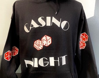 casino hoodie sweatshirt  Unisex fleece size small to 3X cut vinyl