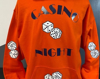 casino hoodie sweatshirt  Unisex fleece size small to 3X cut vinyl