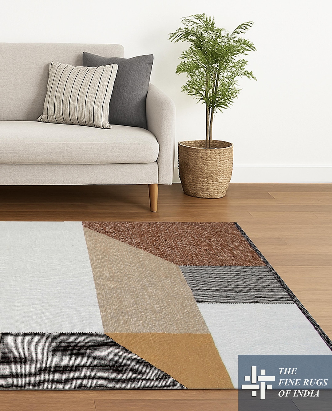 Overlap Blocks Wool Rug Geometric Handwoven Wool Rug: Modern Block Design - Etsy