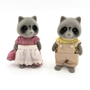 Calico Critters/sylvanian families Vintage Chestnut Raccoon Family Mom & Dad