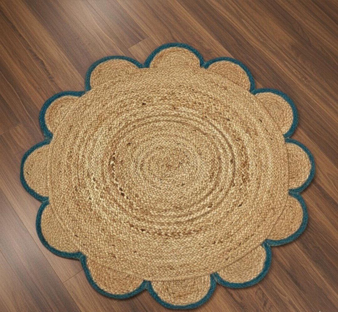 Yute Round Rug Hand Braided Jute Round Rug, Natural Fiber Jute Round, Eco Friendly Rug ...