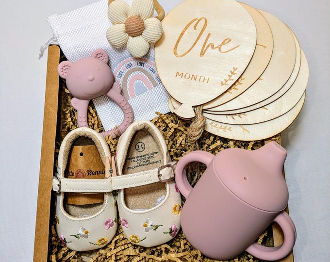 Pretty in Pink Baby Milestones Box