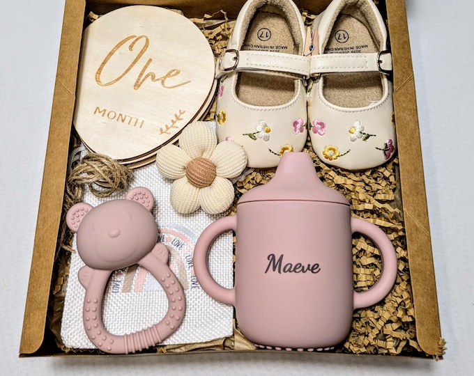 Pretty in Pink Baby Milestones Box