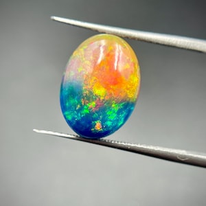 Gema de ópalo biológico de calidad AAA - 10 x 13 mm, 3,38 quilates, piedra natal natural de octubre