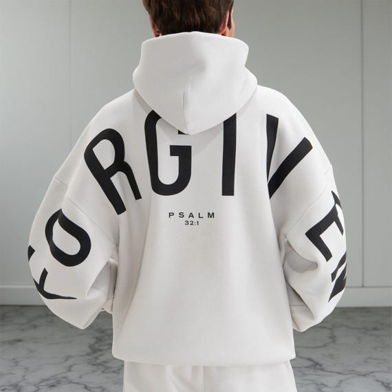 Unisex Oversized Cotton Hoodie with Bold Back Print - Modern Streetwear Sweatshirt