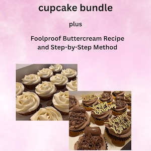 Complete Cupcake Starter Kit, Includes full buttercream & cupcake recipes plus a beginner baking guide. Perfect for new bakers!