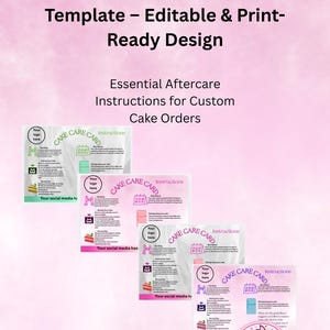 Redigerbar mall för kakvårdskort: Canva Baking Business-insats (A5, digital nedladdning)