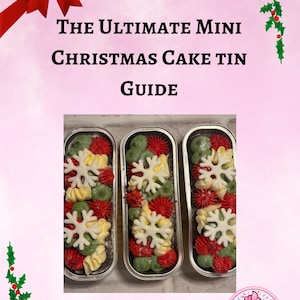 Christmas mini sponge tins, recipe, method, fondant topper guide, hacks, tips & tricks, moist sponge, instant download, impress this Xmas
