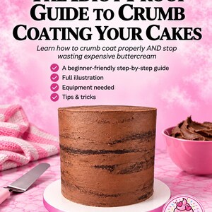 Easy follow, Crumb coating, Cake Decorating, Beginner Baker Tips & Tricks, Step-by-Step Cake Crumb Coating with illustrations.