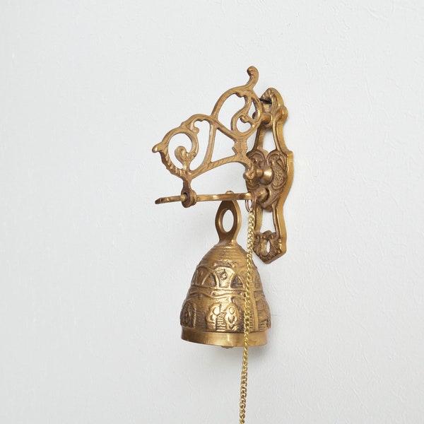 Vintage Brass Dinner Bell // Wall Bell