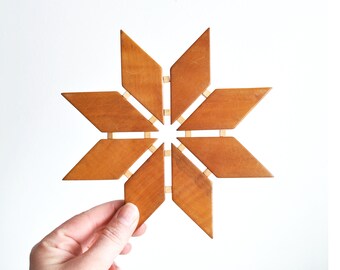 Vintage Geometric Wood Trivet // Scandinavian Kitchen