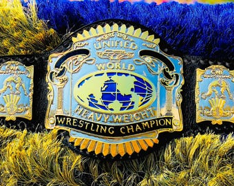 Cinturón de réplica del Campeonato Mundial Unificado de Lucha Libre en calidad HD...!!!