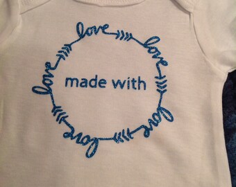 Made with love baby onesie