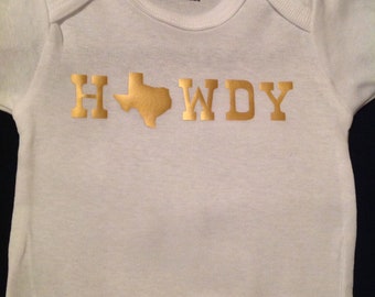 Texas howdy baby onesie