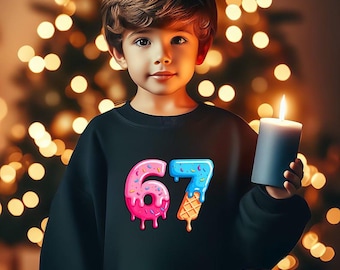Funny 67 Ice Cream Meme Sweatshirt, 6 7 Kid Shirt