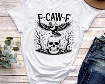 Funny Crow T-Shirt: Moonlit Raven Unisex Tee, Autumn Style