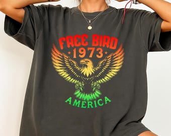 Comfort Colors Free Bird T-Shirt: Vintage Rock Band Graphic Tee