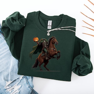 Headless Horseman Halloween Sweatshirt: Spooky Fall Pumpkin Hoodie
