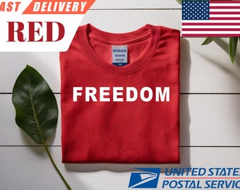 Freedom V-Neck T-Shirt: Patriotic Graphic Tee