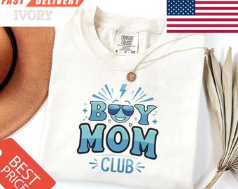 Comfort Colors Boy Mom Club Shirt, Trendy Mama Tee
