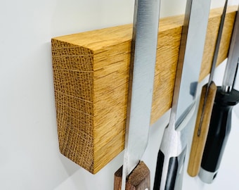 Magnetischer Messerhalter aus Eichenholz 30 x 5 x 2 cm extra starke Magnete