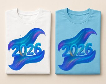 Lumière aurore 2026 PNG | Clipart science-fiction vague néon