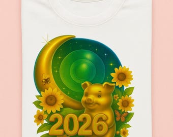 L'année du cochon 2026 PNG, Neon Piggy Art (téléchargement numérique)