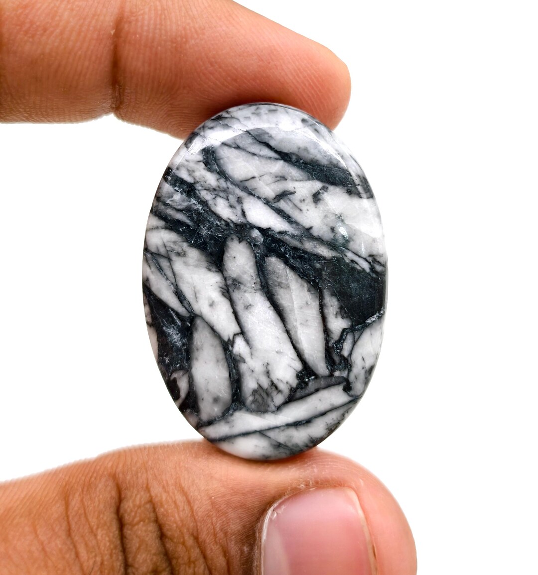 Oval Pinolith Jasper Cabochon: Natural Loose Crystal (44.50 Cts) - Etsy