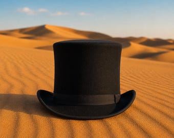 Black Silk Top Hat Modern Style Steampunk Formal Fashion Dress Hat