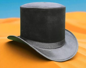 Handmade Black Silk Top Hat: Victorian Steampunk Cosplay