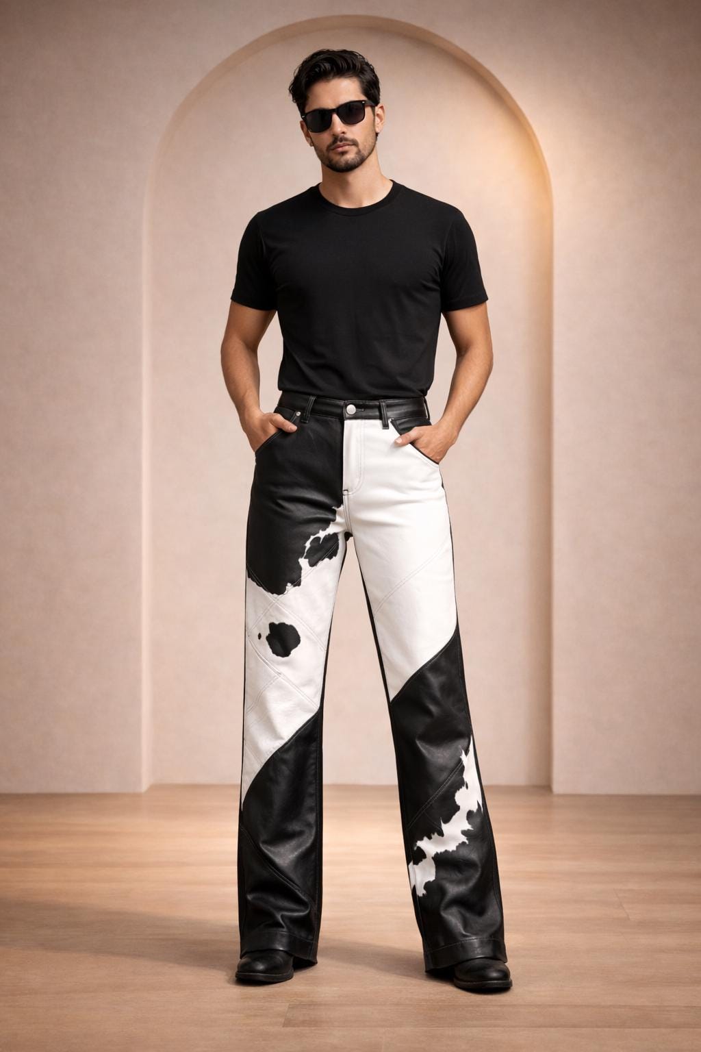 Cow print pants cowboy - Etsy 日本
