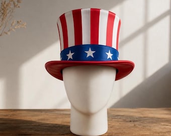 American Flag Leather Top Hat USA Patriotic Festival Party Hat