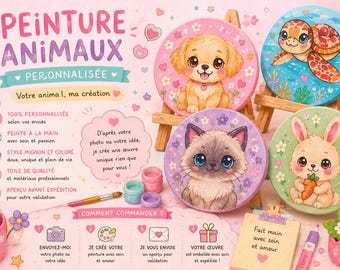 Peinture animaux de compagnie fait main personnalisable