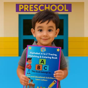 ABC Tracing & Coloring Book | Kids Alphabet Worksheets | 58 Pages A4 PDF Digital Download