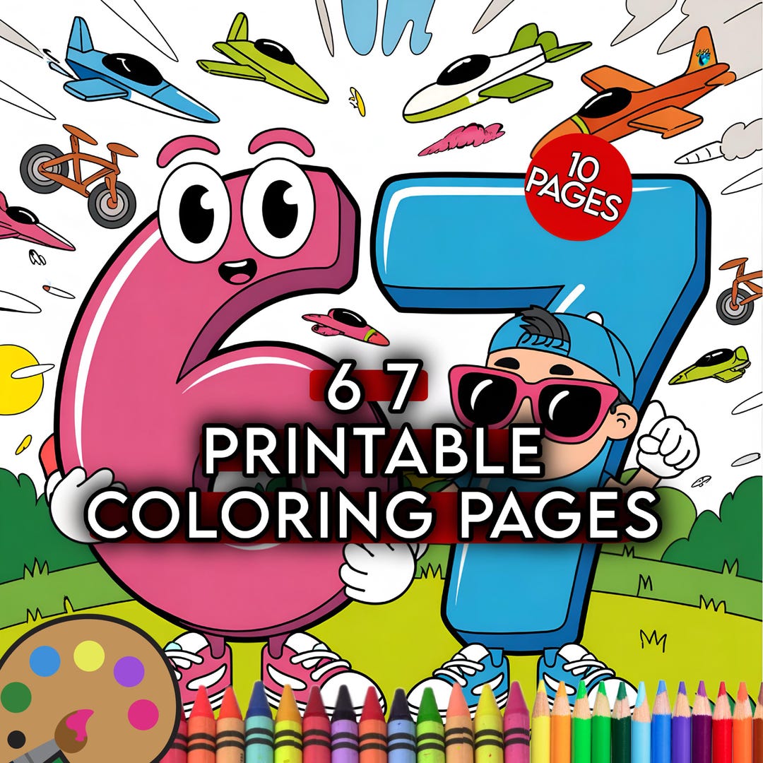 6 7 Coloring Pages for Kids Printable Coloring Book10 Pages
