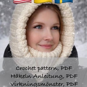PDF Crochet Pattern Polo Hood/Balaclava, Us-term. PDF Häkelanleitung Polohube/Balaklava, German. PDF Virkmönster Polohuva/Balaklava, Svenska image 1
