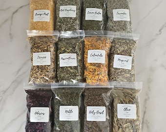 Organic Herbalist Kit – 12 Dried Herbs, Apothecary Set